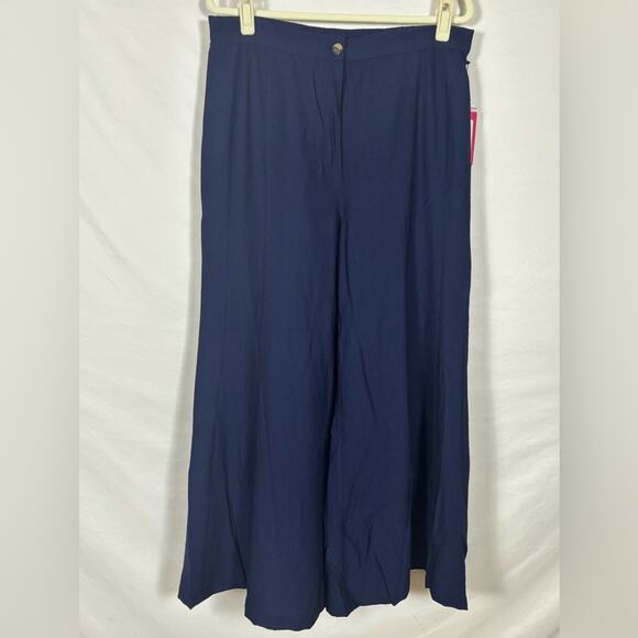 NWT Vince Camuto Navy Blue Wide Leg Pants Trouser- L - Picture 3 of 10